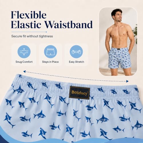 Image of Men's Ultralight Cotton Printed Boxer Shorts | Regular Fit | Soft Cotton Fabric with Microfibre Waistband for All-Day Comfort (Sky Blue-2XL)