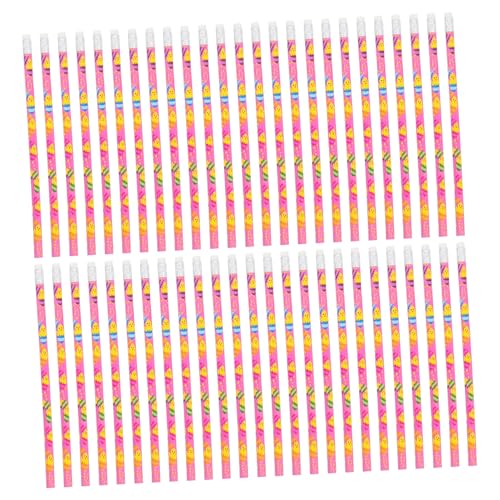OSOLADY 50個 復活節テーマの木製筆 消し付き イースター飾り 春の学校パーティー文房具 かわいい小学生向け 用筆