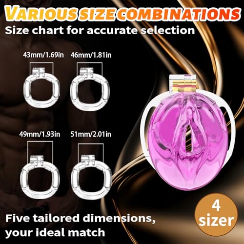 Image of Male Chastity Cage 3D Printed Sissy Cage Cock Cage with Soft TPE Bondage Gear & Accessories Adult Sex Toys Slave Tool Chastity Devices (Purple)