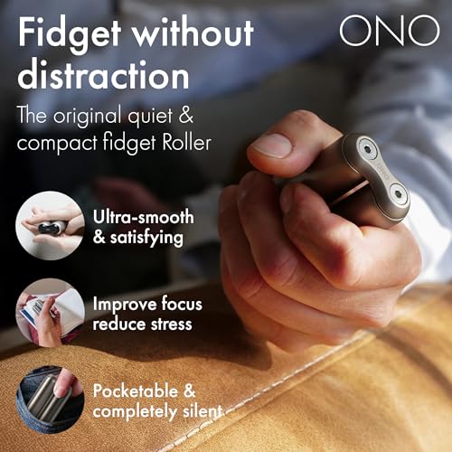 Image of ONO Roller - Handheld Fidget Toy for Adults | Help Relieve Stress, Anxiety, Tension | Promotes Focus, Clarity | Compact, Portable Design (Titanium, Junior Size - Titanium)
