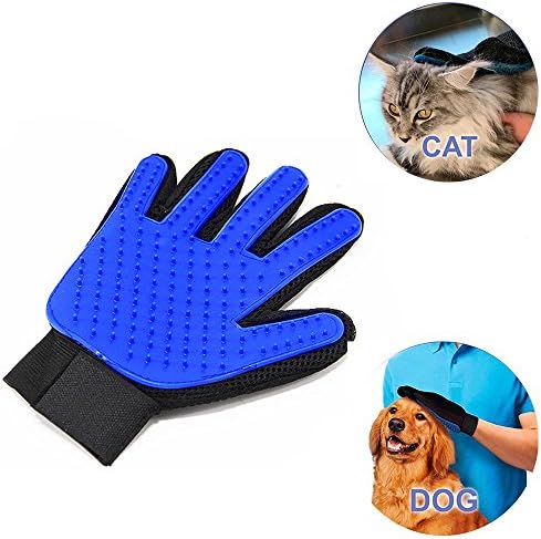 TENKEY Pet Hair Grooming Glove, Gentle Massage Mitt with Enhanced Five Finger Design, Perfect for Dogs and Cats with Long and Short Fur