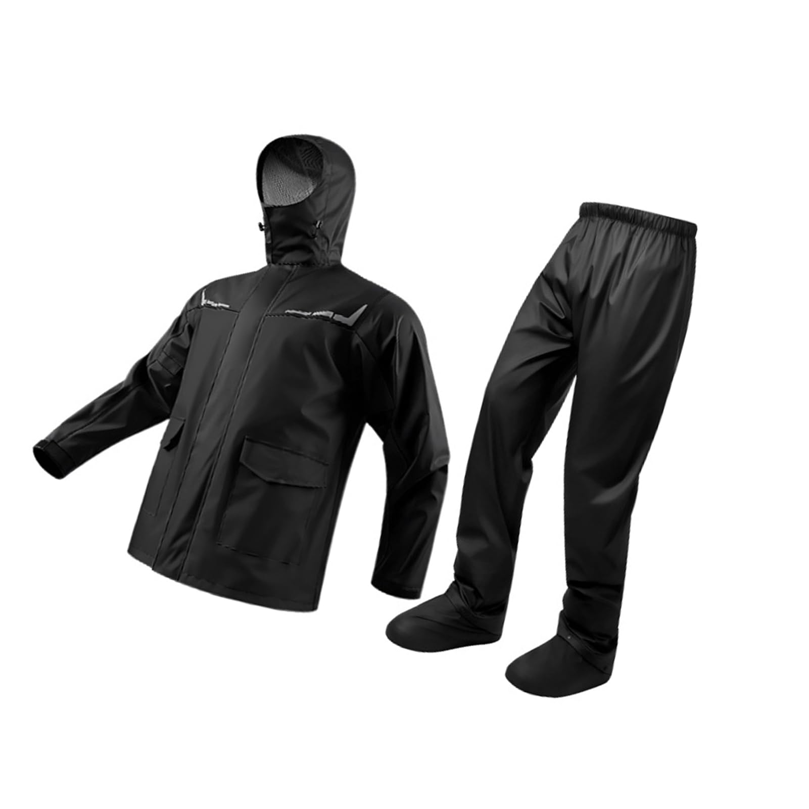 Walmeck Tuta Antipioggia per Moto con Copriscarpe, Attrezzatura Antipioggia per Tutto il Corpo 20000 Mm Impermeabile Uomo Donna in Sella a Bicicletta attività All'aperto, Set