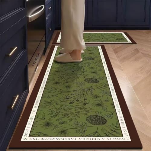 Image of VANZAVANZU KIMEE Non-Slip Kitchen Rug Runner, Machine Washable Floor Mat for Hallway Laundry Room and High-Traffic Areas, Soft Cushioned Comfort Standing Mat with Durable Rubber Backing