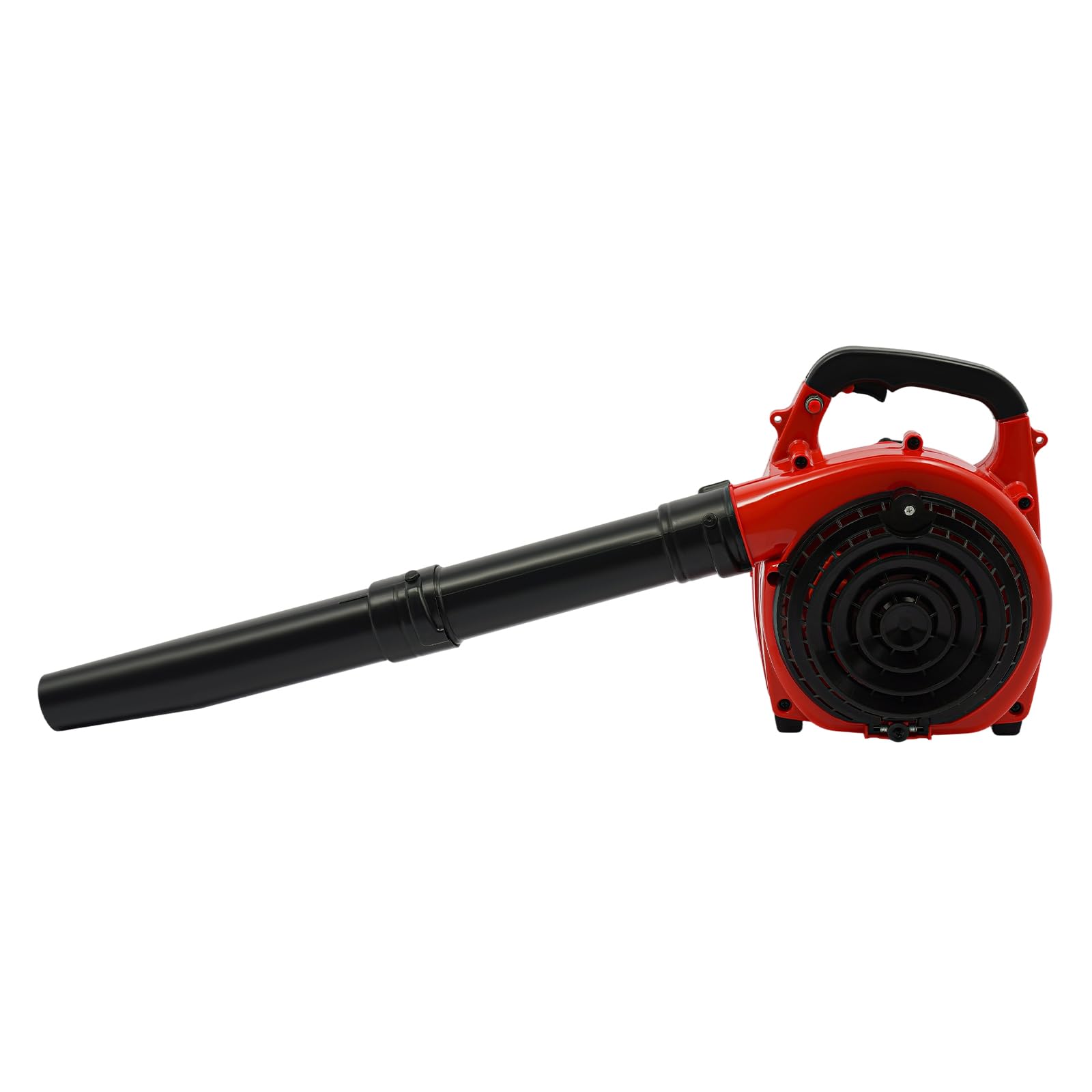 0.75KW Laubbläser mit Auffangsack, 25.4cc,Luftgekühlt,Zweitakt,7500r/min Gasbetrieben Akku-Laubbläser Kit,3-in-1 kabelloser Benzin-Laubsauger & Mulcher Laubsauger für Rasenpflege(Schwarz + Rot)