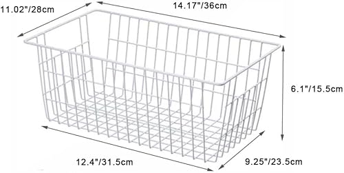 Miniatura 5 de SANNO Cestas para congelador, cestas organizadoras de almacenamiento, cestas de congelador para refrigerador doméstico, cesta de alambre de metal de