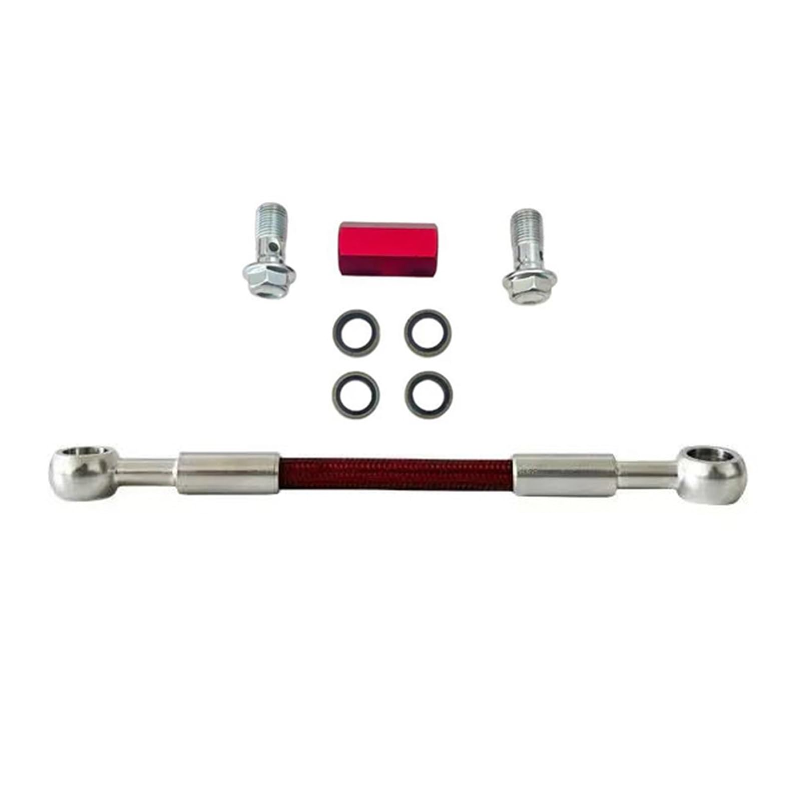 Hydraulic Brake Hose 0°-0° M10 AN3 Motorcycle Hydraulic Clutch Brake Hose Line 2 Way Adapter Screw Connecting Rod Oil Pipe Accessories(300cm)