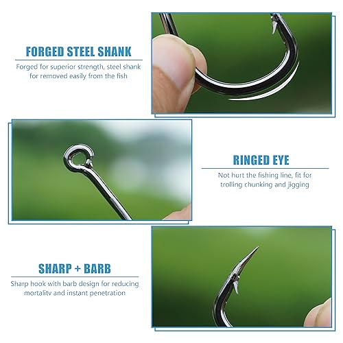 image for AGOOL Fishing Hooks Live Bait Hooks Saltwater Circle Hooks Stainless S