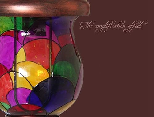 Miniatura 2 de Lámpara de pared Retro de Color nórdico, lámpara de mesa de noche creativa de vidrio Pintado a Mano, Estilo Chino cálido, Bronce Rojo B