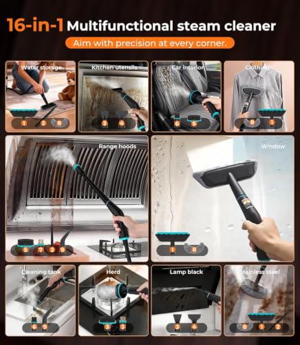 QITQUNS C4 Steam Cleaner【Industry No.1—320% Cleaning Force】2500W Handheld Steam Cleaner【6-Level Steam Control + 6X Safety Protection】German PTC, 1.8L Tank for Kitchen, Bathroom & Car — view 5