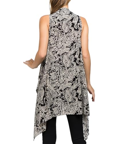 Image of Scarfand's Women's Sheer Open Front Lightweight Sleeveless Long Duster Cardigan Vest