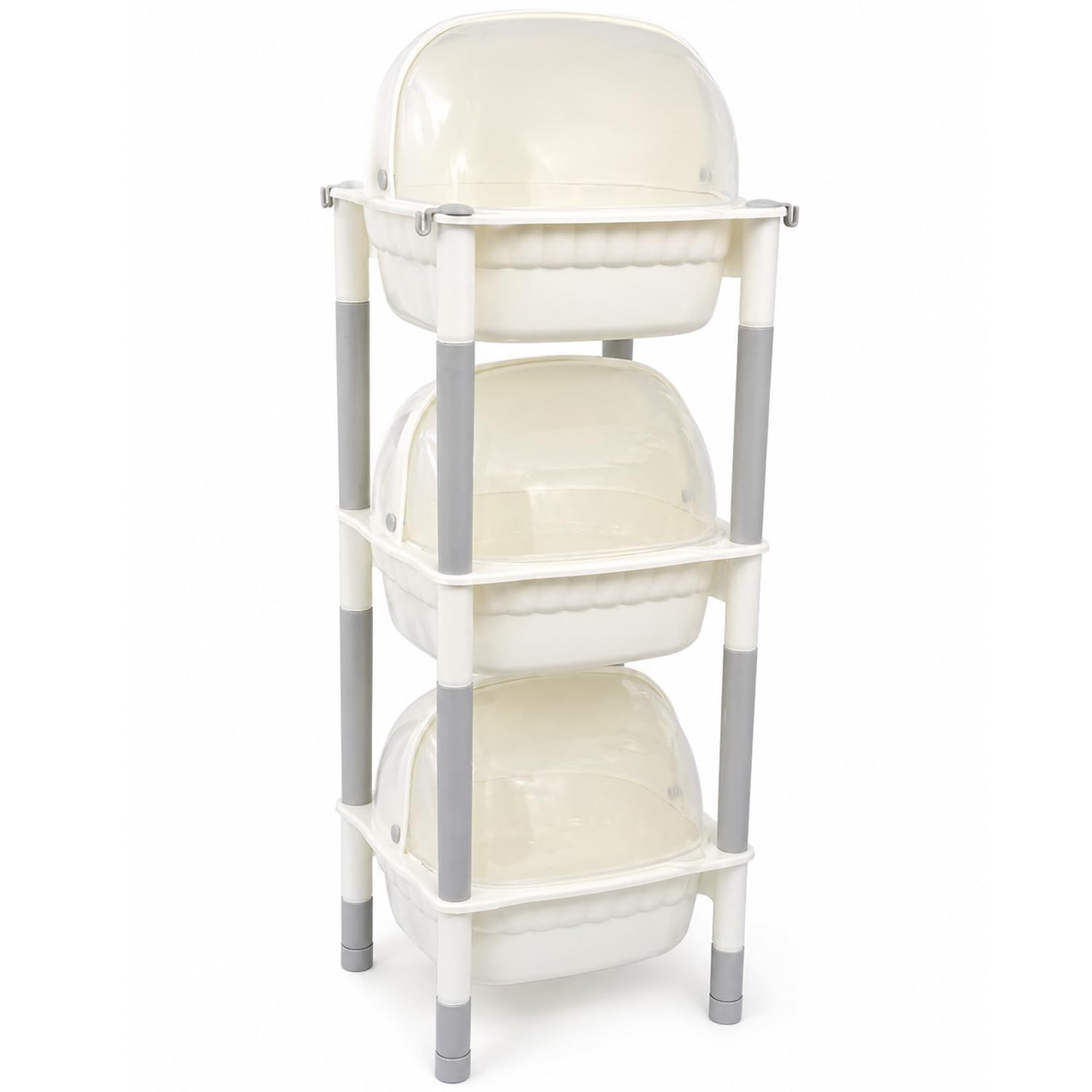 Krevia PVC 3 Layer Polished Plastic Storage Organizer Rack Shelf (Color May Vary).-image-41