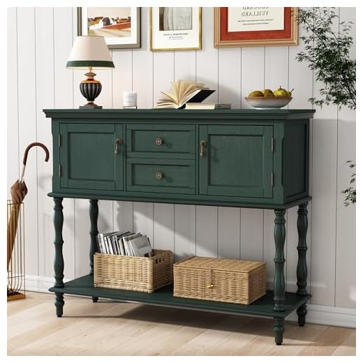 Stylish Retro Console Table with Storage