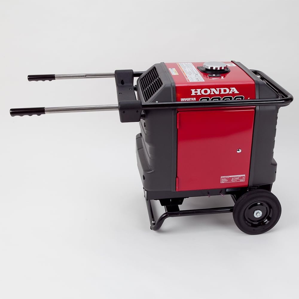 Honda EU3000 generator with 2-wheel kit and telescoping handle installed