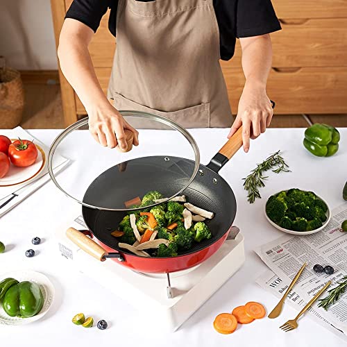 Sarten-Wok-Induccion-con-Cubierta-HUABANG-Profesional-Sartenes-Woks-Revestimiento-Antiadherente-O-30-cm-Mango-de-Madera-Extraible-Wok-De-Acero-para-cocina-de-induccion-y-gas-natural