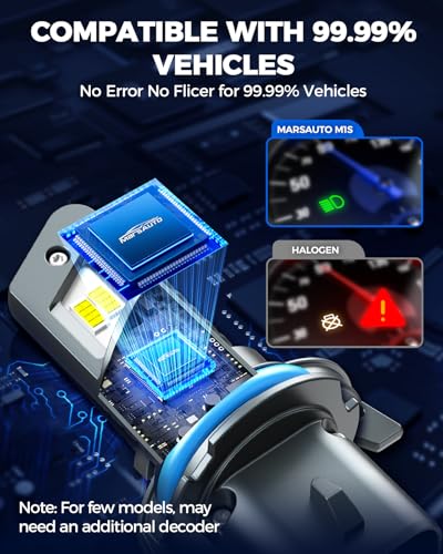 Image of Marsauto 9004 Bulb 2025, M1S 48000LM 9004 Bulbs 6000K, 800% Extremely Bright HB1 Fog Bulbs, No Adapter Required, 1:1 Mini Size with 20000RPM Fan HB1 Fog Light - Pack of 2