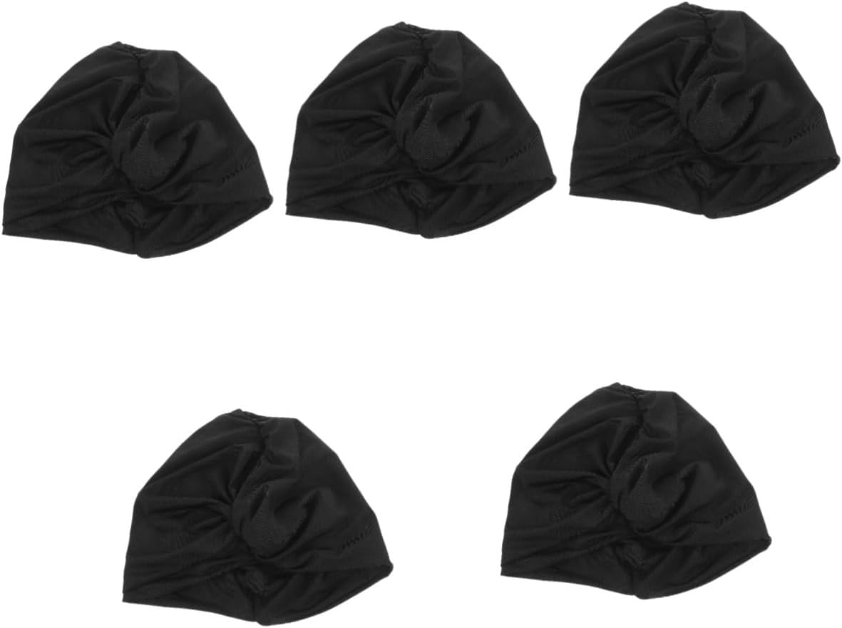 BESPORTBLE Short Hair Pleated Shower Cap Swimming Cap Fabric Swim Swimmers for Women Turban Swim Hats