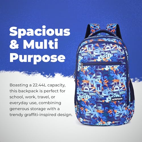 Image of ACEPACK 21.6L Backpack - Lightweight & Durable School Bag with Breathable Mesh Padding, Adjustable Straps & Fun Design