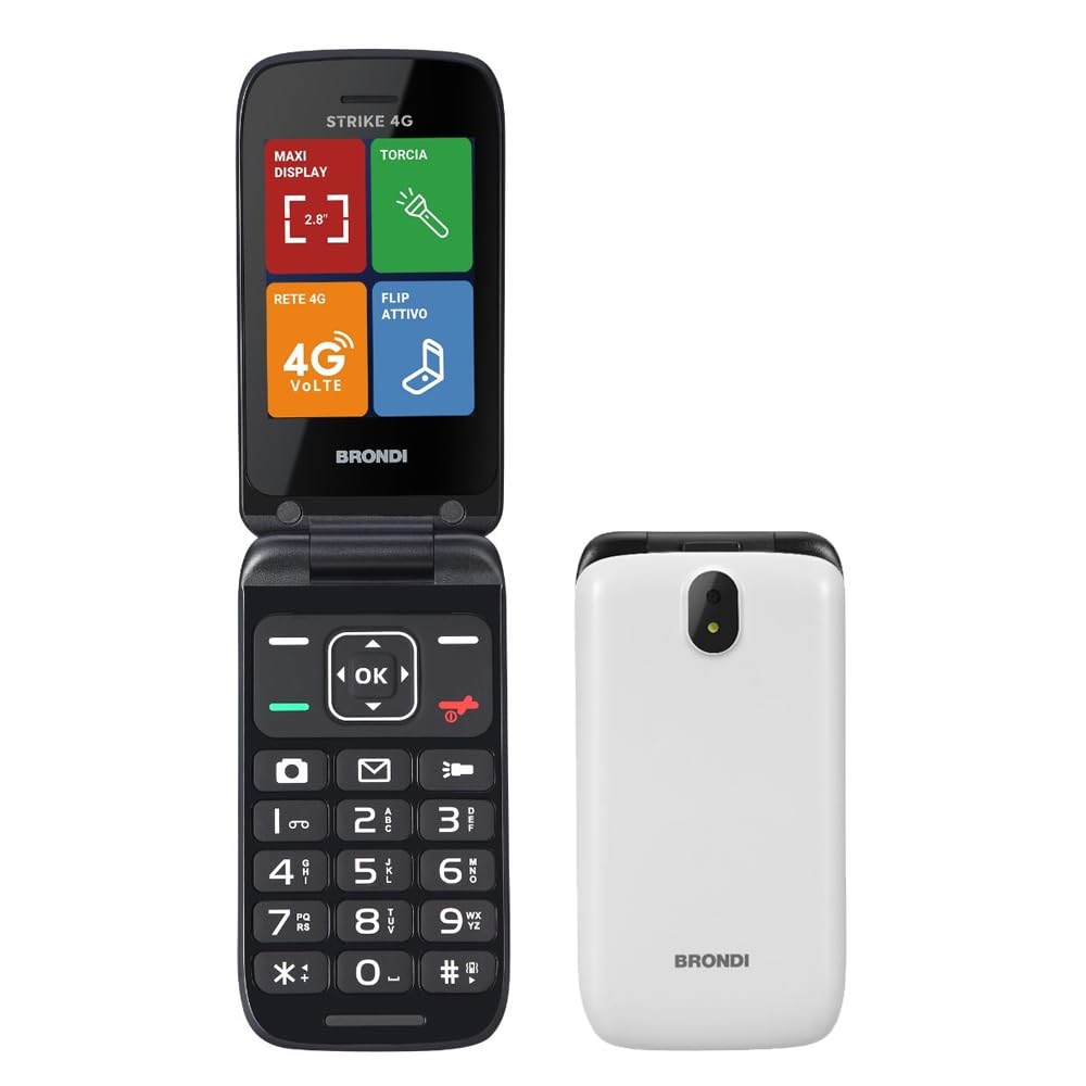 BRONDI telefono cellulare Strike 4G VoLte Dual sim | Grigio Chiaro