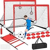 EVERRUSH 6' x 4' Soccer Goals Nets for Backyard Beach Pop Up Soccer Training Equipment Net Portable Goal Set with Ball, and Cones, Youth Outdoor Sports Games Football Goal with Carry Bag