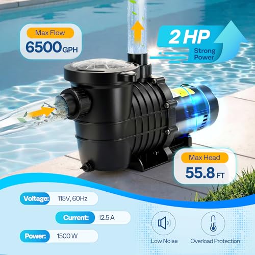 Image of VIVOHOME 2.0HP 6500 GPH 115V Pool Pump for In /Above Ground Pools