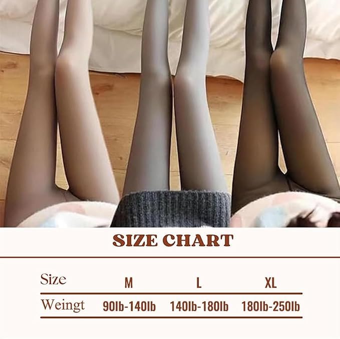 Lemon Faux Translucent Fleece Lined High Waist Thermal Tights2