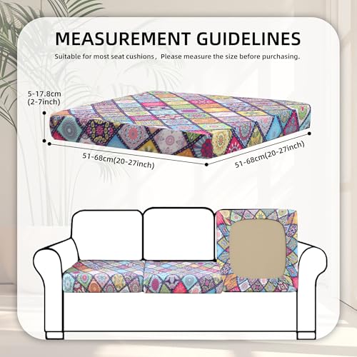Image of BIETYONE 8Pcs Stretch Patio Cushion Covers,Outdoor Couch Covers Replacement,Outdoor Couch & Sofa Slipcovers,for Patio Furniture Cushion Covers,Washable Reusable urniture Protector(Colored Glass,8PCS)