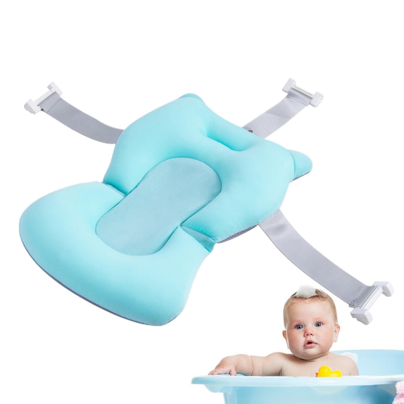 Réducteur De Baignoire Pour Bébé, Coussin De Bain Bebe Baignoire, Tapis De Bain Antidérapant Support Siège De Bain, Coussin Flottant De Baignoire De 0 À 18 Mois, 3 Points Fixe, Antidérapant