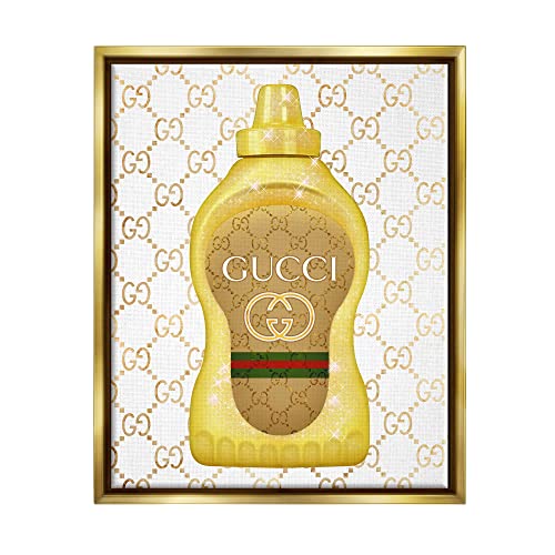 Stupell Industries Fashionable Brunch Condiment Patterned Glam Emblem Floating Framed Wall Art, Design By Ziwei Li