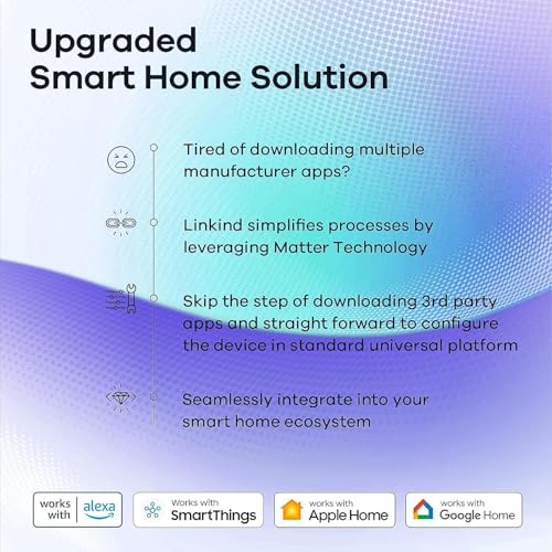 Linkind Matter Smart RGBTW Bulb, E27 Smart Bulb, Smart LED Light Bulbs Screw, 9W, 806lm, Smart Led Bulb with Music Sync,Works with Apple Home/Siri/Google Home/Alexa/SmartThings, 2 Pack - Image 4