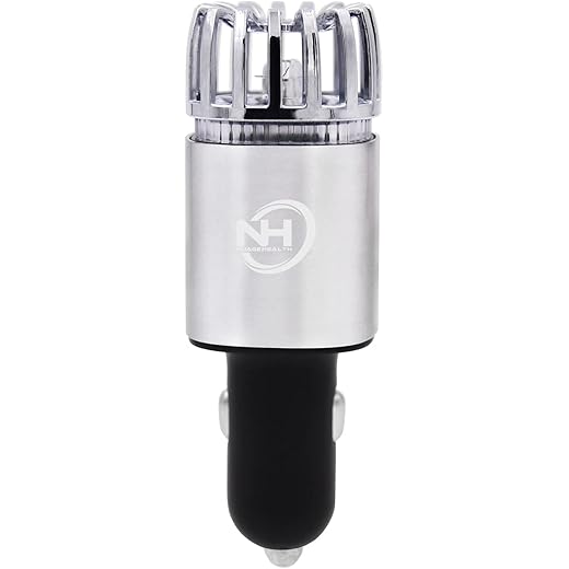 NuAge Health Cars Air Purifier Ionizer with Dual USB Charger
