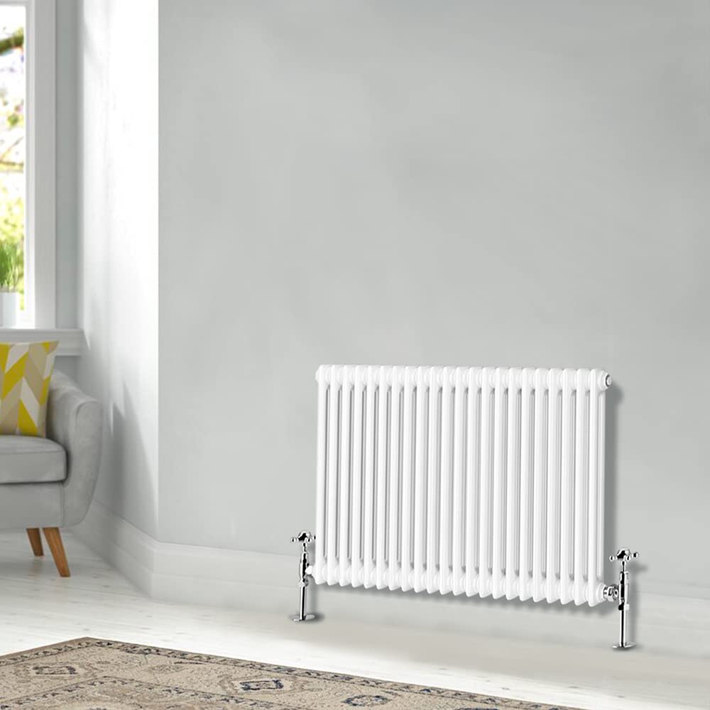 Blümme 600 x 1010mm Horizontal Cast Iron Radiator Double Column White