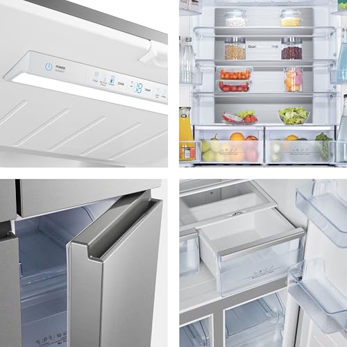 Hisense RQ563N4SI2 Cross Door Kühl-Gefrierkombination/ NoFrostPlus/ Inverter-Kompressor/ HolidayMode/ SuperCool/ 181 cm/ Kühlteil/ Gefrierteil/ 40 dB/ 279 kWh/ Jahr/ Inox-Look 454L – Bild 14