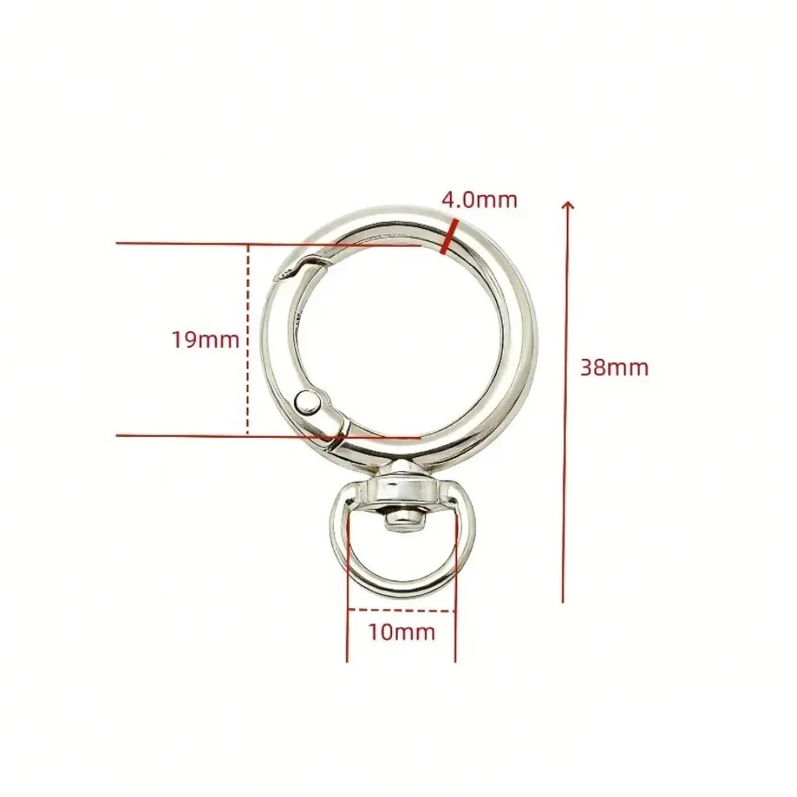 Ganchos De Metal Giratorio 5/10/20/30 Pcs Round Spring Snap Hooks Swivel O Rings Buckles Clips For Bags Purses Keychain DIY(Black,30 Pcs)