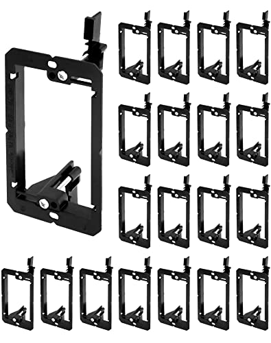 QWORK Low Voltage Mounting Bracket, 20 Pack 1 Gang Single Gang Drywall Mounting Wall Plate Bracket for Telephone Wires, Network Cables
