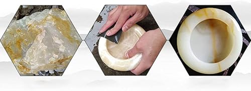 Miniatura 3 de Cenicero para interiores, hecho a mano, retro, creativo, decoración redonda, soporte para cenizas de jade natural, 6.2 x 1.1 pulgadas, ceniceros