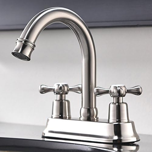 Best Commercial Silver 2 Handle Centerset bathroom Sink faucet