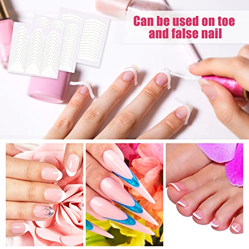 Sularpek 1845 Pieces 3 Designs French Manicure Nail Art Stickers, French Nail Tips Guides Stickers, With Strips For Diy Decorations Stencil Tools (3 Moon Shape Design, 45 Sheets) #TOP6
