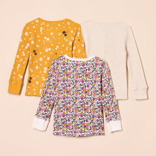 Image of Amazon Essentials Girls and Toddlers' Long-Sleeve Cotton Thermal T-Shirt, Pack of 3