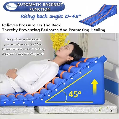 Colchón de presión de aire para prevención de úlceras, diseño antiescaras con función de giro a la izquierda y a la derecha, ideal para heridas por presión