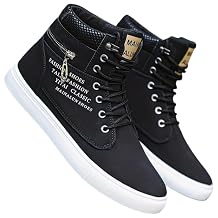 Mens Stylish high-top lace-up Skate Shoes, Anti-Slip and Comfortable Casual Shoes, Suitable for Outdoor Walking and Traveling