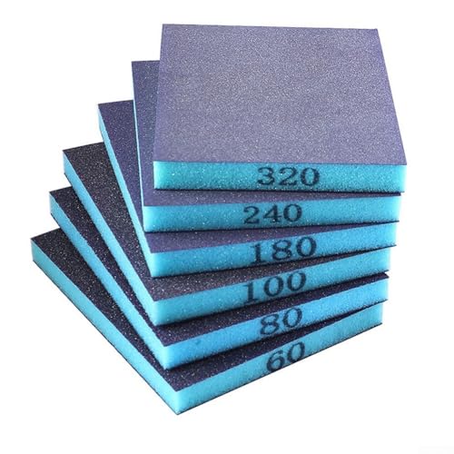 Lot d'éponges de ponçage avec 6 blocs flexibles pour polissage et nettoyage 118 x 98 mm