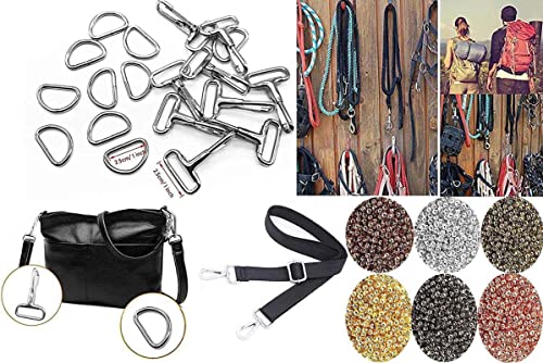 Image of DIY Crafts 5 Pcs Swivel Clasps, Silver Natural, Metal Larger Lobster Clasps Extension Chain Hooks, D Rings, Slide Buckle for Keychain Key Rings Clip Connector B (5 Pcs Swivel Clasps, Silver Natural)