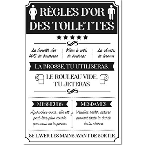 Zen et Ethnique Cadre en Toile Règles des Toilettes 2