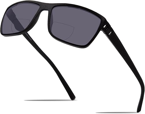 LianSan Gafas de sol de lectura bifocales de alta calidad para hombre, ligeras, TR90 UV400, gafas de sol deportivas transparentes con lectores