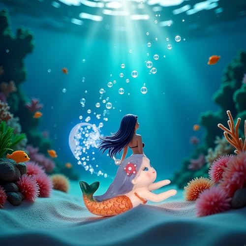 Image of GANPUB Floating Fish Tank Decor, Aquarium Fish Mermaid, Ornaments, Eye Catching Decoration, Aquatic Pets Cartoon, Miniatures Figures for, Aquarium Decor Thematic Ornaments