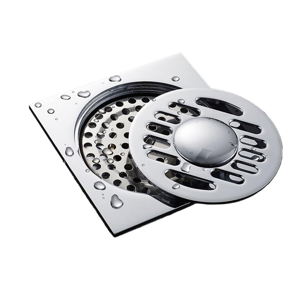 Jobaojiang 10X10cm A4 Bathroom Floor Shower Drain Waste Floor Drain Bathtub Shower Drainer Stainless Steel Square Drainage(10X10cm A4)