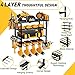 Mefirt 4 Layers Power Tool Organizer Wall Mount for Fathers Dad,4 Cordless Drill HolderGarage Organization Heavy Duty Metal Loads 200LBS, Garage Shelving for Tool Storage, Tool rack for Men