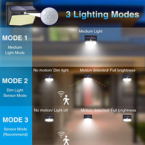 Solar Lights for Outdoor Use with Motion Sensor, Pack of 10, 138 LED, 3 Modes, 270 Solar Motion Sensor, Outdoor, Solar Outdoor Light with Motion Sensor, Solar Light with Motion Sensor, Wall Light, Garden - Image 4