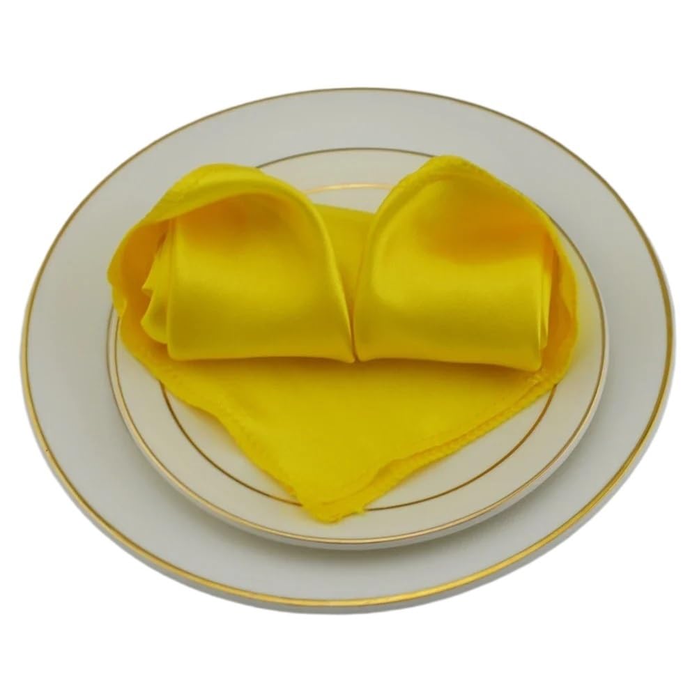 Servilletas de raso amarillo con acabado sedoso de alta calidad para banquetes