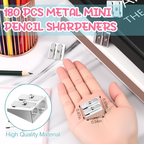 Gersoniel 180 Pcs Operation Christmas Items Bulk Metal Pencil Sharpener 2 Holes Manual Handheld Pencil Sharpener for Kids Adults Students Classroom School Supplies Office Art Projects - Thumbnail 2